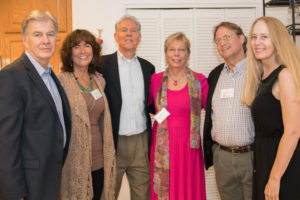 (L-R) Keith Melville, Rebecca McLean and her husband, Faculty Fellow Roger Jahnke, faculty member Valerie Bentz, alumni Dennis German, and former staff member Anne Kratz