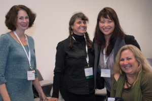 L-R: Student Susan Hermann, alumna Judy Zeidel, student Amy Chiang and alumna Teya Walker