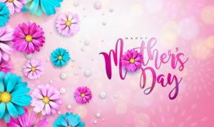 Happy Mother's Day Greeting Card Design with Flower and Typography Letter on Pink Background. Vector Celebration Illustration Template for Banner, Flyer, Invitation, Brochure, Poster.